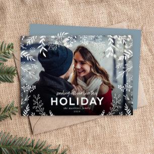 All Our Love Botanical Overlay Photo Holiday Card