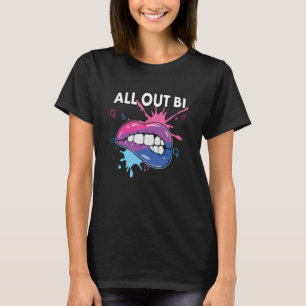 All Out Bi Flag Bisexual Rainbow Pride Bisexuality T-Shirt