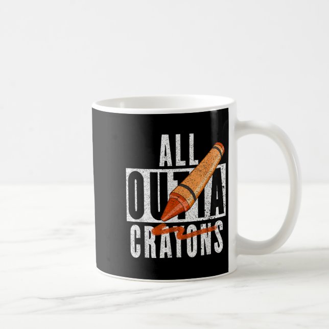 All Outta Crayons Print Funny Crayons Graphic  Coffee Mug (Right)