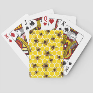 All Over Bee & Honeycomb Desiign Playing Cards
