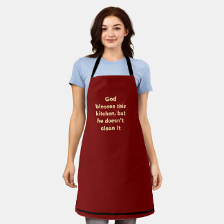 All-Over  Bless Print Apron