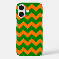 All Over Chevron Print Kelly Green and Orange
