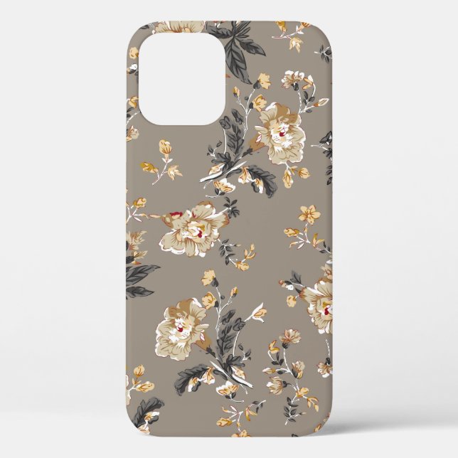 All over flowers pattern on brown backgroundflower Case-Mate iPhone case (Back)