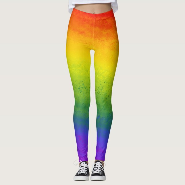All-over leggings with rich, vibrant colours. (Front)