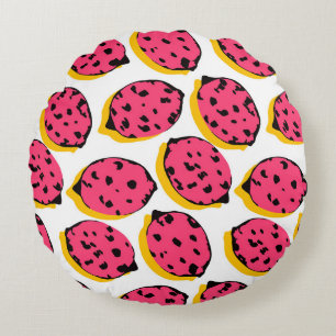 all over lemon pattern vintageabstract, art, backg round cushion