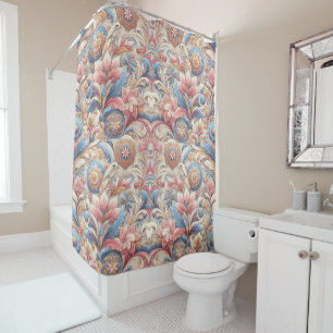 All Over Light Colour Foliage Design  Shower Curtain