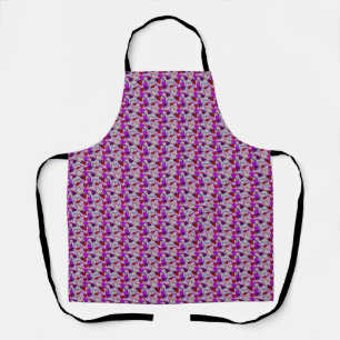 All-Over Multicolored Hearts on Grey Apron
