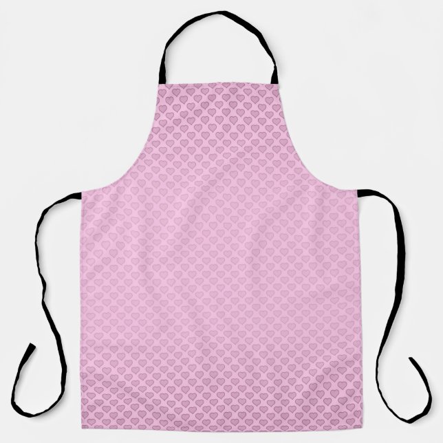 All-Over Pink on Pink Hearts Kitchen Apron (Front)