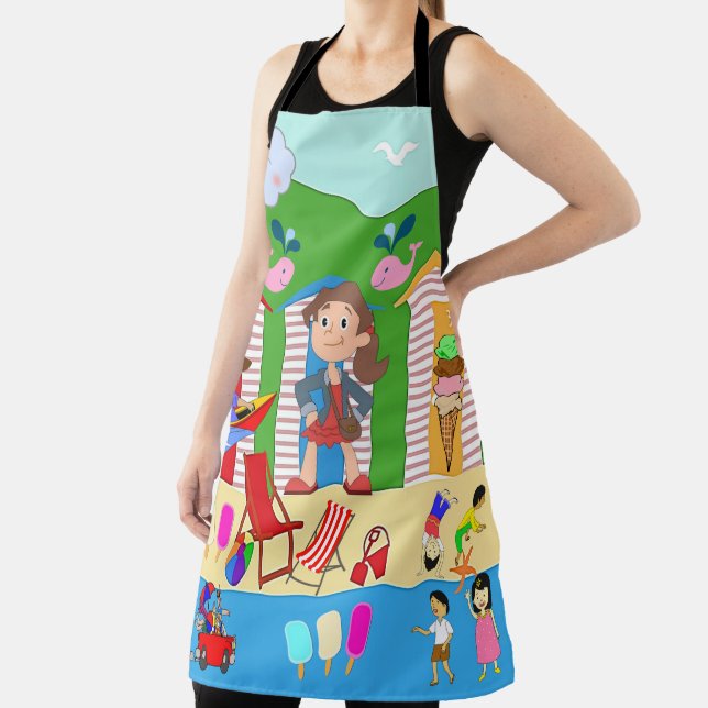 All Over Print Apron Beach Ice Cream (Insitu)