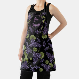 All-Over Print Apron Bon Appétit con Uvas