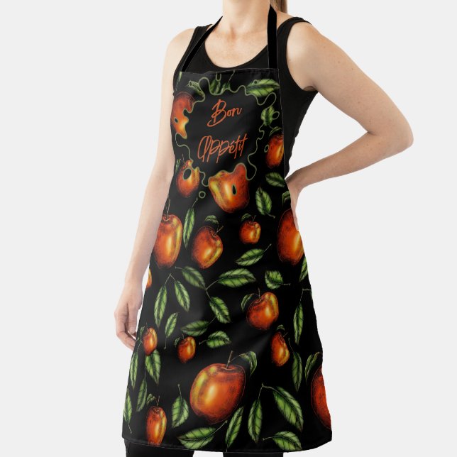 All-Over Print Apron Bon Appétit with Apples (Insitu)