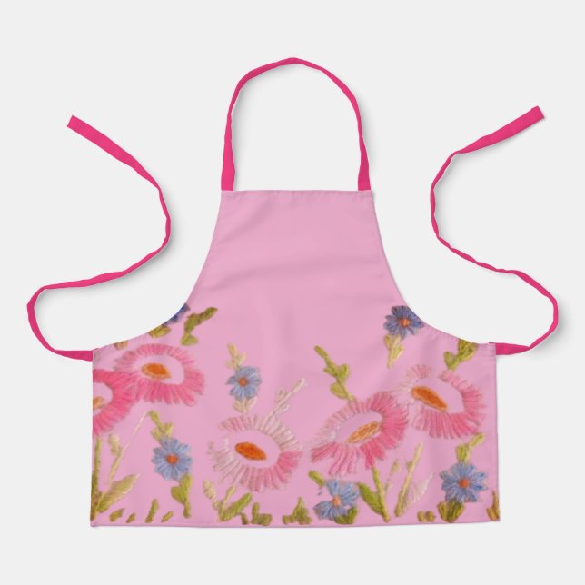 All-Over Print Apron COOKING FLOWER DESIGN (Front)