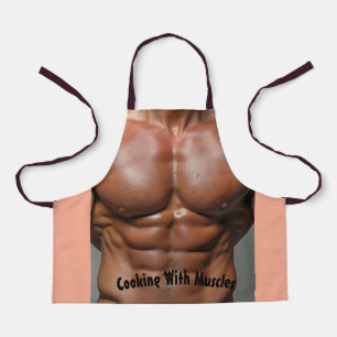All-Over Print Apron Cooking With Muscles – Flavou