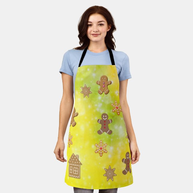 All-Over Print Apron gingerbread (Worn)