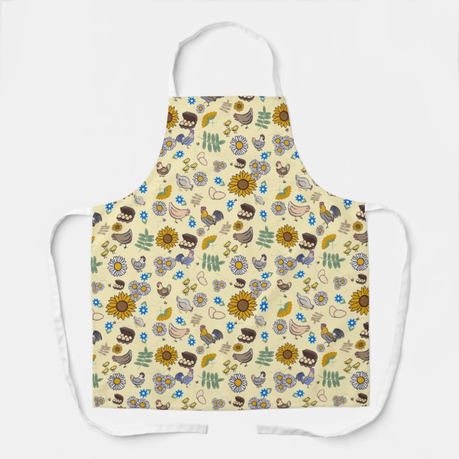 All Over Print Apron in Backyard Chicken Coop (Front)