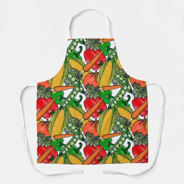 All Over Print Apron in Vegetable Soup Mix (Front)