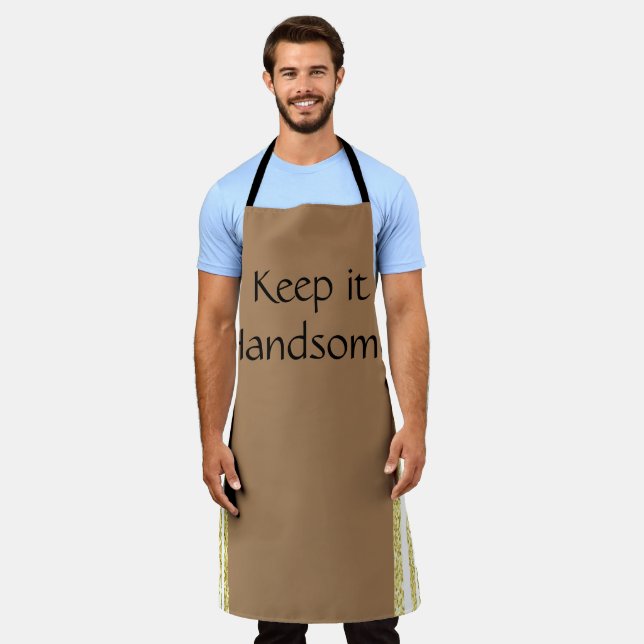 All Over Print Apron Keep it Handsome Gold Beige (Worn)