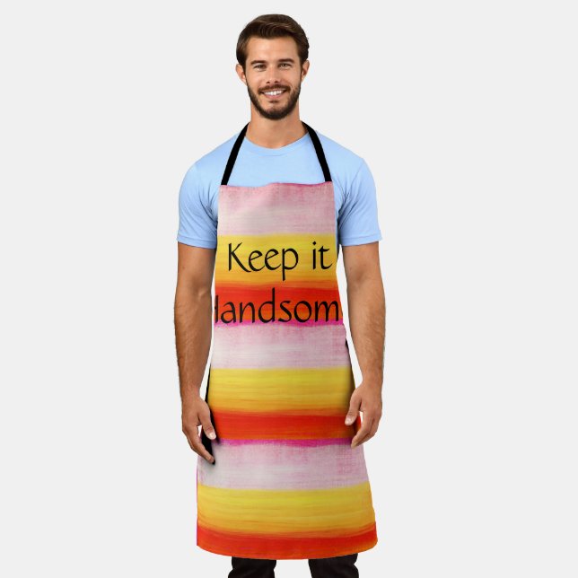 All Over Print Apron Keep it Handsome Stripe (Worn)