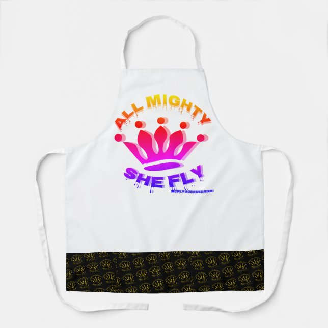 All-Over Print Apron, Medium All Mighty She Fly Apron (Front)