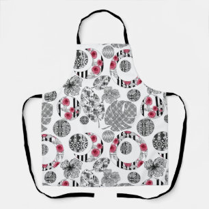 All-Over Print Apron,Red and Black, Quilting  Apron