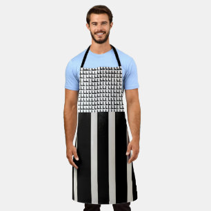 All Over Print Apron Stripe Black and White