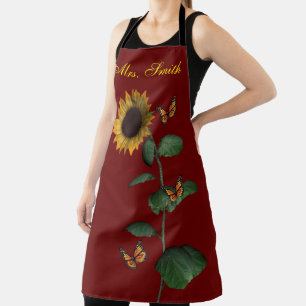All Over Print Apron Sunflower Butterfly