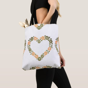 All-Over-Print Heart Shoulder Tote Bag
