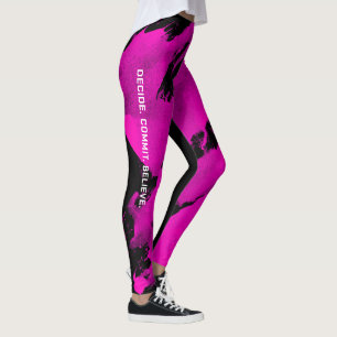  All Over Print Leggins Brushy Pink Black  Leggings