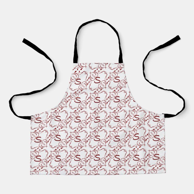 All Over Print Love Letters "S"  Apron (Front)