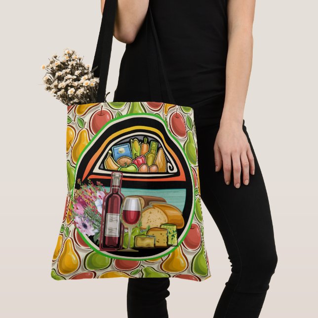 All Over Print Market Tote - See Back Bag (Close Up)