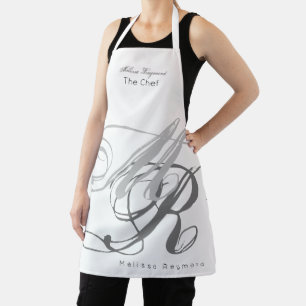 all-over-print monogram white apron