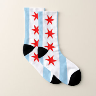 All Over Print Socks with Flag of Chicago