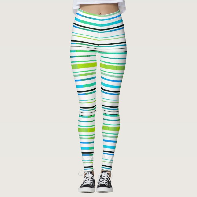  All-over print Striped Leggings (Front)