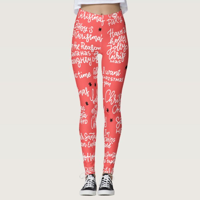 All Over Printed Christmas Leggings (Front)