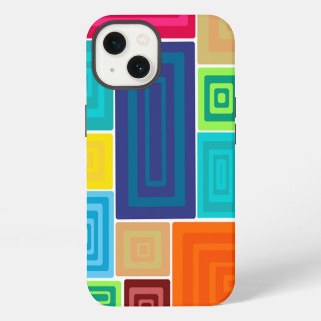 All Over Rectangles iPhone Case (Back)