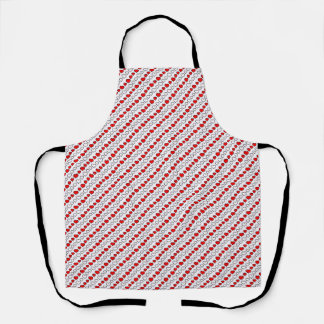 All-Over Red And White Hearts Kitchen Apron