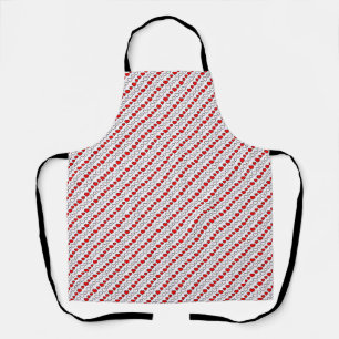 All-Over Red And White Hearts Kitchen Apron