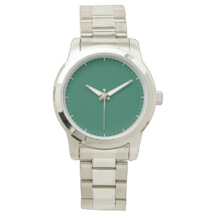 All-Over Solid Colour Green with Marked Increments Watch