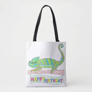 All-Over Tote - Birthday Chameleon (white) Bag