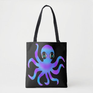 All-Over Tote - Blue Violet Octopus (black) Bag