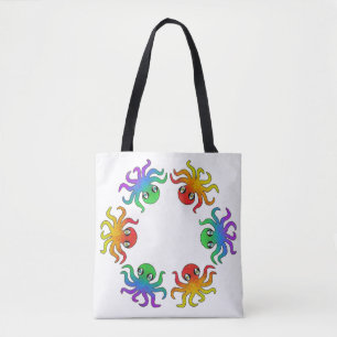 All-Over Tote - Gradient Octopus (white) Bag
