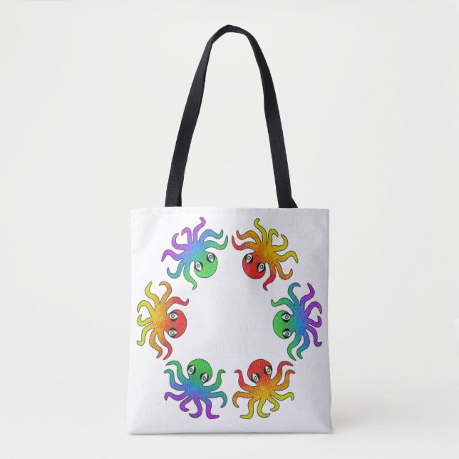 All-Over Tote - Gradient Octopus (white) Bag (Front)