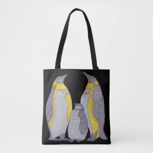 All-Over Tote - Penguin Family (black) Bag