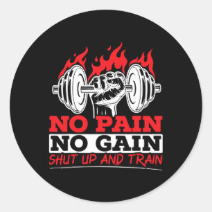 All Pain No Gains Gym Weightlifting Bodybuilding F Classic Round Sticker
