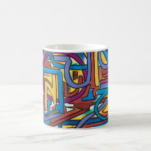 All Paths Go There-Hand Painted Abstract Art Coffee Mug