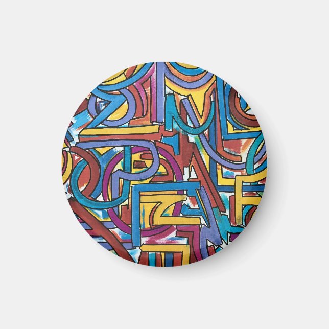 All Paths Go There-Hand Painted Abstract Art Magnet (Front)