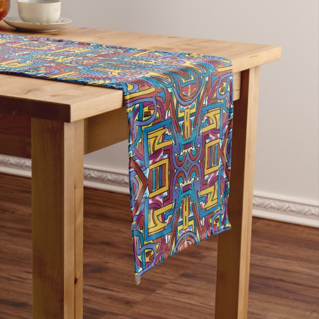 All Paths Go There-Modern Geometric Pattern Short Table Runner (In Situ)