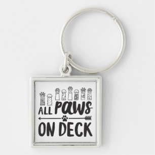 All Paws on Deck-Vert Famous Dog Quotes Foster Dog Key Ring