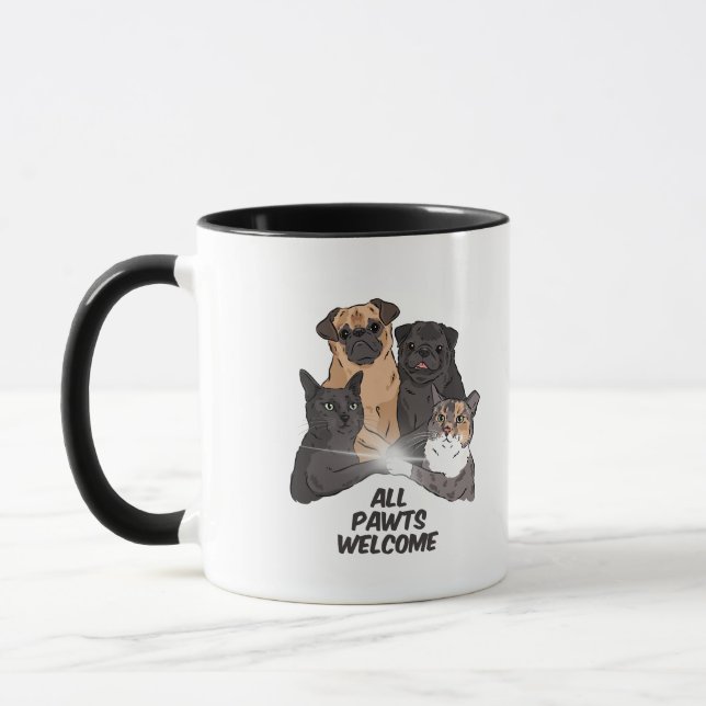 All Pawts Welcome Combo Mug, 11 oz Mug (Left)