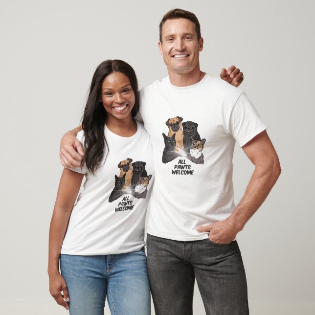 All Pawts Welcome Men's Basic T-Shirt (Unisex)